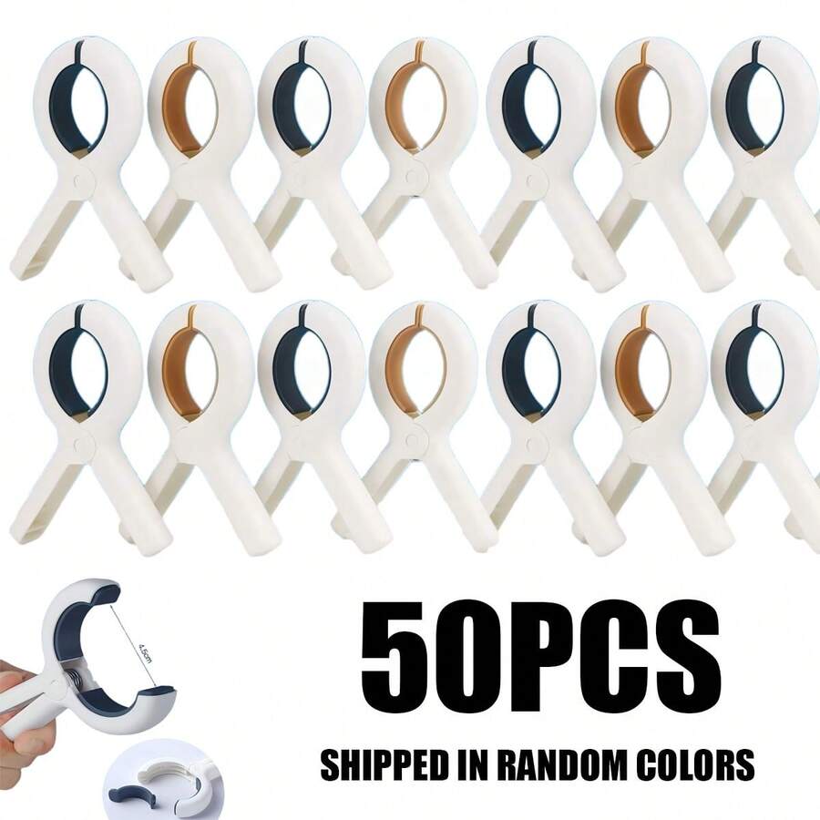 50/20/10/6/2pcs Set Extra Large Heavy Duty Beach Towel Clips, Strong Grip, Suitable For Beach Chairs, Pools, Boats, Beach Loungers; Cruise, Picnic, Travel Outdoor Towel Fixing Clips; Windproof Waterproof Drying Clips, Blue - Multicolor - View 1