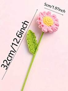 6 piezas Ramo de margaritas de ganchillo hecho a mano, arreglo floral artificial realista, flores de tela blancas y amarillas encantadoras, colores vibrantes, versátil para decoración estacional del hogar, coche, oficina - Ideal para el Día de San Valentín, Día de la Madre, Acción de Gracias, Boda, - Multicolor - Ver 7