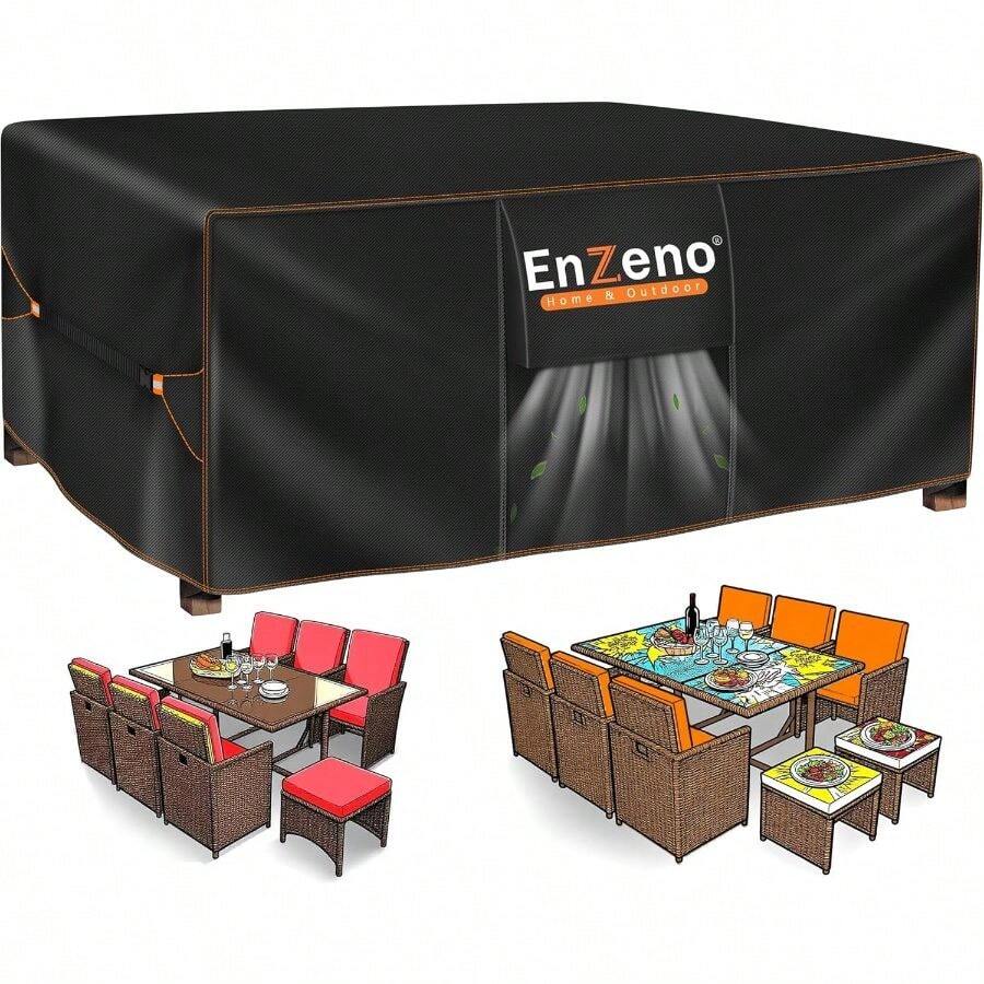 Patio Furniture Set Cover Waterproof, Outdoor Dining Coffee Table Chair Covers Rectangular, Heavy Duty Outside Weatherproof Sectional Set Covers 74" Lx 47" X 28" H Black - Multicolor - View 1