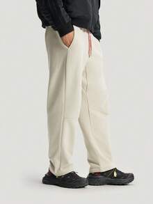 Adidas Men's Fashion Drawstring Waist Pocket Sports Long Pants For Hiking And Running - Beige - View 2
