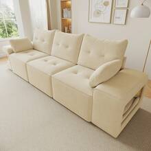 Modern 3-Seat Modular Sofa With Storage, Beige Color - Beige 3 Seat - View 6