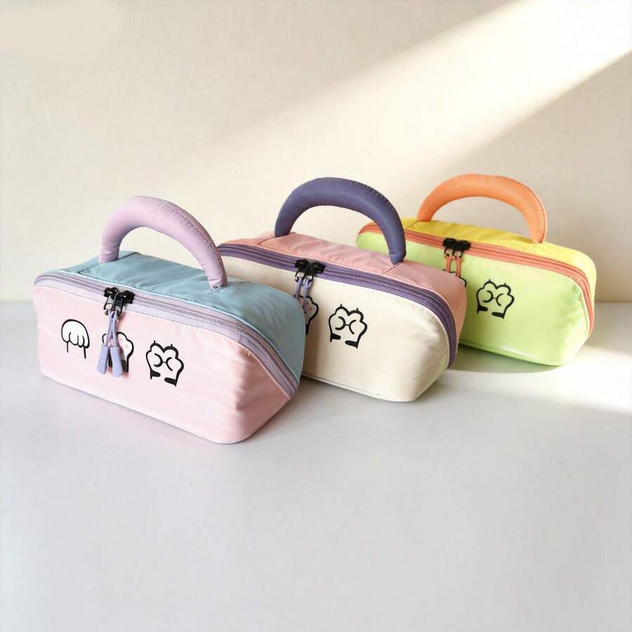 Süßes Dopamin-Prisma bunte Kontrastfarben Federmäppchen, koreanischer Stil große Kapazität Schreibwarentasche, grenzüberschreitender Bestseller - Einzelstück - Übersicht 1