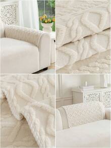 1pc Premium Bubble Fleece Sofa Cover, Comfortable Warm Anti-Slip Seat Cushion, All-Season Home Decor - Multicolor - View 6