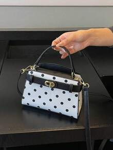 Bolso de mano casual versátil con bloques de color mini de moda para mujer - Blanco - Ver 4