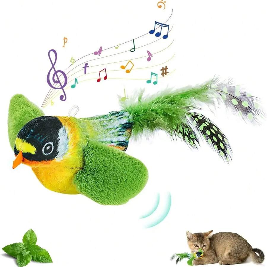 Simulation Bird Cat Toys Cats Interactive Cat Toy Realistic Bird Sound Cat Toy Plush Cat Toy Catnip Cat Toy For Cats Kitten Toy