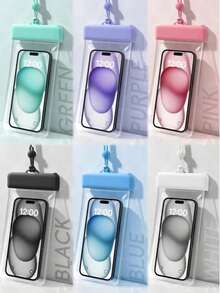 Waterproof Phone Pouch, Rainproof Sealed Bag, Diving Waterproof Phone Case - With Lanyard, Rafting/Swimming/Beach Essential, Suitable For Android And Apple Models Under 9.45 Inches - Multicolor - View 2