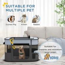 Foldable Dog Pen With Storage Bag For Indoor/Outdoor Use, Portable Pet Playpen, With Ground Stakes - T0001-01-6998 - View 11