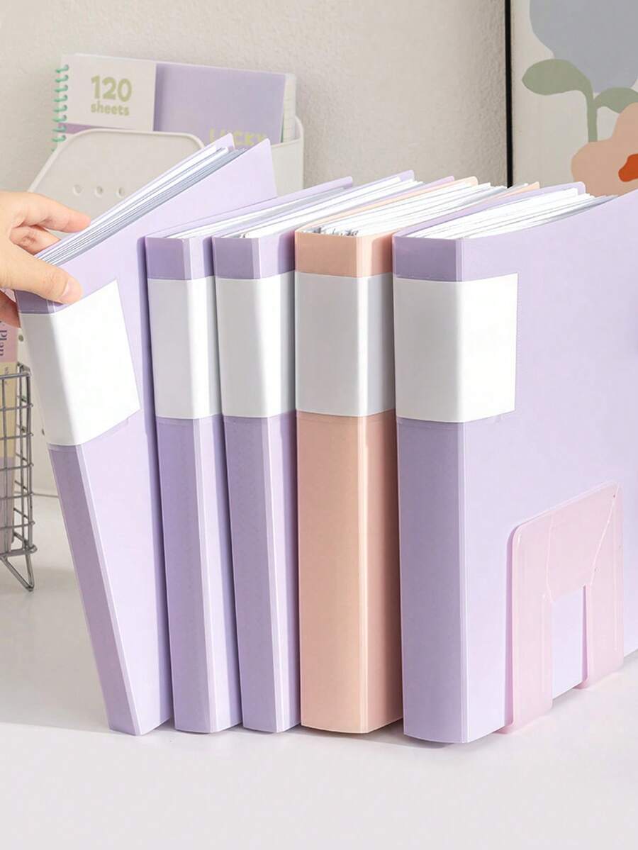 Essentiel de rentrée scolaire Dossier de poche transparent A4, sac de rangement pour copies d'examen d'étudiant, classeur de matériel d'apprentissage, organisateur de partitions et de chansons, dossier de collection de certificats, fichier de documents de bureau, classeur à feuilles mobiles - Pièce unique - Voir 1