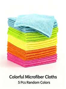 20pcs Microfiber Cleaning Cloths, 11.5 X 11.5 Inch Random Color Soft Cleaning Rags, Quick-Dry Absorbent Multi-Purpose Towels, Suitable For Kitchen, Bathroom, Glass, Home Cleaning - Multicolor - View 13