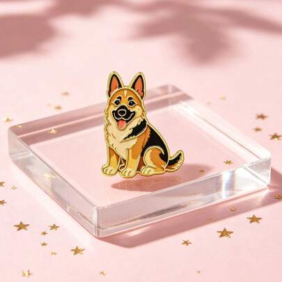 德國牧羊犬領飾胸針 狗愛好者禮物 琺瑯胸針與胸飾徽章 背包包袋裝飾酷飾品 送給女性朋友的禮物