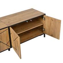 Tv Stand Natural Made Of Wood For Living Room - 自然的 - 查看 9