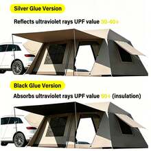 campility 4-6 Person Trunk Camping Tent Multifunctional Outdoor Tent With Awning Quick To Set Up, Attaches To Your Car Trunk, Waterproof And Windproof, Easy To Assemble And Disassemble, Ideal For Road Trips, Outdoor Camping,  Picnics, Suitable For All Seasons - 彩色 - 查看 7