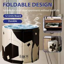 Adult Portable Bathtub, Easy-To-Assemble Foldable Bathtub (31.5"L X 26"), Suitable For Travel, Camping, And Outdoor Activities (Black And White, L) - 1 - View 6