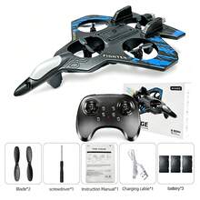 TOKQI Remote Control Drone, Blue/Red Camouflage Coating,SBS Anti-Fall Material,Fighter Jet With Durable Lights,Hover Capability,One-Key Flip/Take-Off/Descend/Hover Functions,For Beginners Indoors/Outdoors/Parties, Multi-Rotor Quadcopter Toy Fighter Plane - View 14