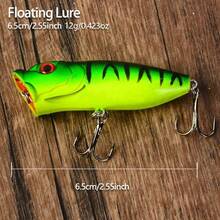 5pcs Fishing Lures Surface Popping Bait Hard Lure Artificial Wobbling Bait Plastic Fishing Tackle With Size 6 Hook - Multicolor - View 7