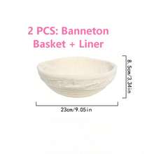 1pc Woven Rattan Bread Fermentation Basket With Liner, Sourdough Baking Basket, Multi-Functional Kitchen Tool, Multiple Sizes Available, Suitable For Fermenting Yeast Bread Dough - Multicolor - View 16