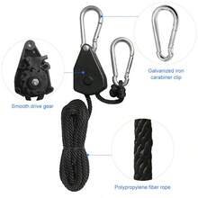 Cargo Tie-Down Rope, 1/8 Inch, 6 Feet Long. Heavy-Duty, Adjustable Ratchet Cargo Tie-Down Rope (150-Pound Load Capacity) With A D-Ring Fastener. (Plastic Gear) - Black 1 Piece - View 4