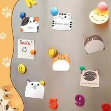 1/3/12pcs Cute Cat Cartoon Sticky Notes, Adhesive Cat Stickers, Strong Adhesion, Convenient For Office And Study, Suitable For Back To School Season, Refrigerator Message Notes - Multicolor - View 7