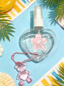 Cute Heart Refillable Spray Bottle,Sakura Decor & Bear Pendant,Perfume Decanting Bottles,Travel Toner Cosmetic Liquid Dispenser,Travel Accessories - Multicolor - View 6
