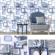 1 Roll Classic Plaid Tree Pattern Easy Tear Wallpaper, Suitable For Kitchen, Bedroom, Bathroom Home And Commercial Decor Wall Sticker, High Weight Vinyl Self-Adhesive Wallpaper - Multicolor - View 23
