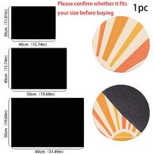 1pc 2D Flat Stove Protector Mat, Vintage Sun Pattern, Rubber Non-Slip Heat-Resistant Stove Cover Pad, Suitable For Induction Cooktop, Glass Stove, Multi-Functional Scratch-Resistant Mat, Best Choice For Oven, Washing Machine, Dryer, Kitchen Decor. - Multicolor - View 7