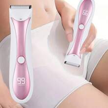 Pink And White 2-In-1 Trimmer, Dual-Purpose USB Rechargeable, With Digital Display And Base, Designed For Personal Style, Perfect For Self-Use Or Gifting, 500mAh Battery Capacity - Upgraded Version - View 2
