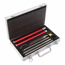Red 8Pcs Wood Turning Tools Set, 2.65lbs Carbide Blade Lathe Turning Tools With Case For Smoothing, Roughing, Hollowing, And Detailing Work - Red - 查看 6