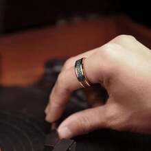 8mm Fashion Gold Peacock Tail Stainless Steel Couple Rings, Comfortable To Wear, Suitable For Daily Wear, Valentine's Day, And Anniversaries - C*1469 - View 5