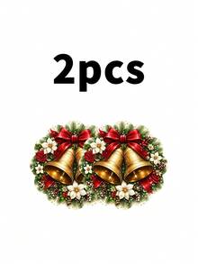 2/4/600入聖誕派對花卉餐墊－一品紅、蝴蝶結、金色鈴鐺、莓果；13.78英吋亞麻材質；桌面裝飾防滑、耐熱且可機洗 - 彩色 - 查看 11