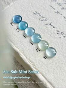 MISS SHAKA 10ml Summer Nails Ice Transparent Sea Salt Mint Blue Green Glass Bead Cat's Eye Gel Nail Polish Glue 2026 Whitening All-Match Popular In All Season Blue And Green Glass Beads Cat's Eye Nail Glue For Nail Salon Home DIY Nail Supplies - Multicolor - View 3