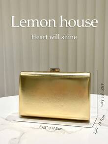 1 Stück gold glänzende reflektierende PU-Stoff kleine Clutch-Tasche, Damen Abendtasche, Handtasche, Party-Tasche, Hochzeits-Brauttasche, mit Metallkette, geeignet für Bankett, Party, Tanz, Cocktail, Hochzeit, Festival, für Frauen, perfektes Geschenk für Frauen - Gold - Übersicht 3