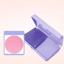 1pc Makeup Brush Cleaning Soap Set With Storage Box And Silicone Cleaning Pad, Peach Oolong And Grape Scent, For Makeup Brush Cleaning And Nail Brush Cleaner, Multi-Fragrance Makeup Tool Cleaner - Multicolor - View 13