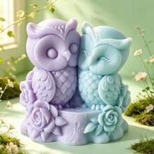 Cute Owl Silicone Mold For Candles, Aromatherapy, Plaster, Soap, Home Decor Candle Ornament - White - View 3