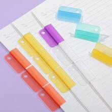 12pcs Macaron Loose-Leaf Index Clips, Multicolor Gradient Minimalist Fresh Style, With Round Holes For Loose-Leaf Notebooks. Used For Fixing Notes, Organizing And Categorizing, Lightweight And Durable Without Scratching Paper, Dedicated For Planner, Notebook, Office Document Organization, Highly Attractive Affordable Stationery Accessories - Multicolor - View 1