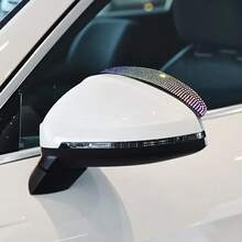 2 piezas Protector de lluvia brillante para espejo retrovisor de coche con strass, visera de lluvia para espejo retrovisor de coche, escudo de lluvia - A - Ver 4