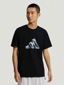 Adidas Unisex M LOGO TEE1 Short Sleeve Knit Collarless T-Shirt TLE1239 - Navy Blue - View 1