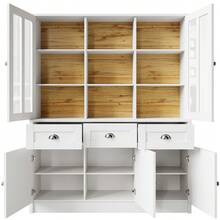Modern Sideboard For Living Room White 140x38.5x175cm Vitrine - White - View 3