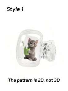 2D Flat Cute Cat-Shaped Toothbrush Travel Storage Box Set, Suitable For Daily Home And Business Travel, As Well As Outdoor Travel And Other Occasions, Essential Bathroom Supplies. Specially Designed Protective Cover For Toothbrushes, Not Only Keeps Toothbrushes Clean But Also Takes Care Of Oral Health. Essential Travel Toothbrush Protective Cover - Multicolor - View 12