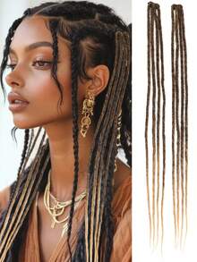 Synthetic BB Clip Dreadlock Hair Extensions Dreadlock Extensions Hip-Hop Ombre Hair Extensions, African Tribe Style - Multicolor - View 13