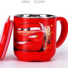 Taza de café y bebida Disney Lightning con revestimiento interior de acero inoxidable, asa y tapa, con líneas de medición, diseño de patrón de coche de carreras clásico, tema de coche de carreras rojo, fácil de limpiar, regalo de cumpleaños ideal - Multicolor - Ver 12