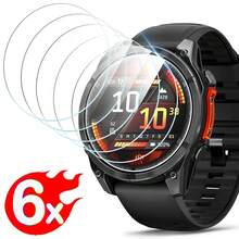 6PCS Tempered Glass Screen Protector Compatible With Fenix 8 Pro 7 7S 7X Pro 6 6S 6X Pro AMOLED Solar Compatible With Samsung Galaxy Watch Ultra 2025 Watch8 Classic Watch7 Watch6 Watch5 Pro Watch4 Glass Screen Protector Forerunner 965 955 945 245 255 45 55 Glass Cover Screen Film Anti-Scratch HD Clear Instinct 2X 3 Protective Glass Film - 6PCS - View 15