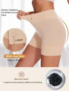 3pcs Women Shaping Shorts, Chafe-Free Seamless Panties, Dress Lining Shorts - Apricot - View 4