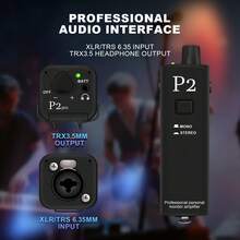 P2 Pro Personal Monitor Amplifier, Mono/Stereo Dual Mode, Portable Stage In-Ear Headphone Amplifier, XLR/TRS 6.35 Audio Input, 3.5mm Headphone Jack, Battery Powered, 12-Hour Battery Life, Live Performance Recording Monitoring Device - Multicolor - View 3