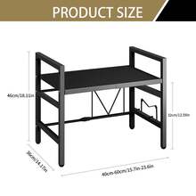 Piorlado Kitchen Storage Rack, Expandable 42-64cm Microwave Shelf Organizer, Moisture And Rust Proof Microwave Countertop Organizer,Kitchen Utensils Tableware Storage - Black - View 8