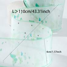Rhinestone Snow Chiffon Ribbon DIY Bow Hair Accessory Straw Hat Flower Shop Fresh Flower Packaging Ribbon Silver Dot Silky Snow Chiffon Woven Tape - Multicolor - View 5