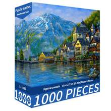 1 Caja 1000 Piezas Rompecabezas, 70cm*50cm Pintura al Óleo Paisaje, Alivio del Estrés para Adultos, Arte Decorativo, Adecuado para Adolescentes para Aliviar el Estrés, Regalo de Fiesta, Ejercitar la Capacidad de Pensamiento, Regalo Perfecto (Regalo del Día de San Valentín, Regalo de Cumpleaños) - Multicolor - Ver 12