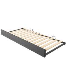 Daybed 90x190cm, Sleeper Sofa, Grey Linen Without Mattress - Grey - View 2