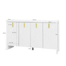 Modern Sideboard Black Minimalist With Adjustable Shelves - 白色 - 查看 6