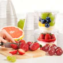 280ml Personalized Transparent Cup With Lid, Reusable Thickened Clear Cup, Suitable For Ice Cream, Cake, Snacks, Fruit, Cold Drinks, Smoothies, Pudding, Salad, Ideal For Home, Restaurant, Beverage Shop, Cafe, Outdoor Party, Halloween, Christmas - Transparent - View 5