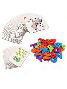 Numbers And Letters Flashcards Set - ABC Wooden Letter And Number Animal Pattern Board Matching Puzzle Game Montessori Educational Learning Toy Gift For 3 4 5 Years Old Preschool Children - Multicolor - View 6